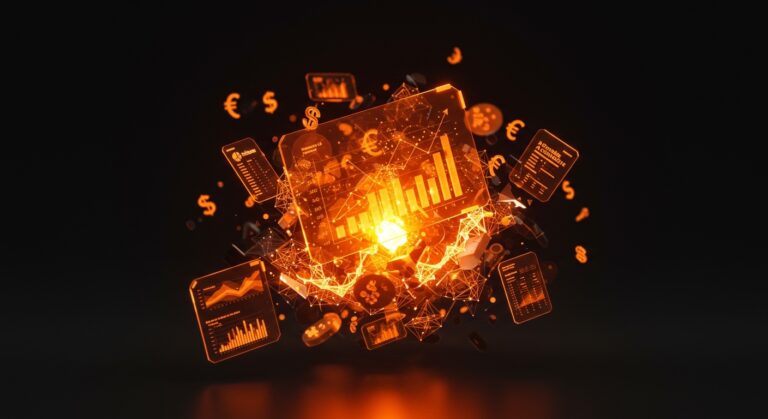 Interfaz de IA contable automatizada para Fintech SaaS B2B en LATAM, representando la eficiencia y el crecimiento de Alegra.