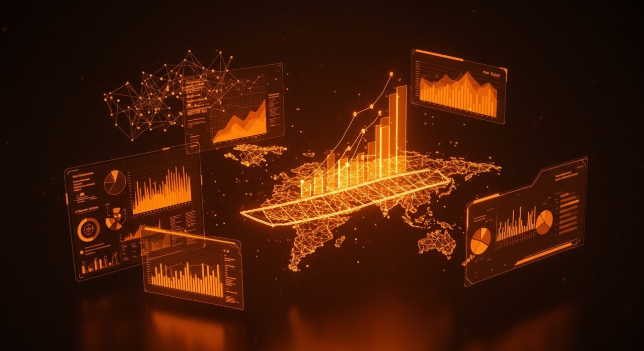 Representación visual de automatización contable con IA y crecimiento de SaaS B2B en LATAM, destacando la eficiencia de Alegra.