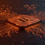Representación conceptual de chips de 2nm de AMD y Samsung, simbolizando el hardware de IA y la infraestructura de centros de datos para startups.