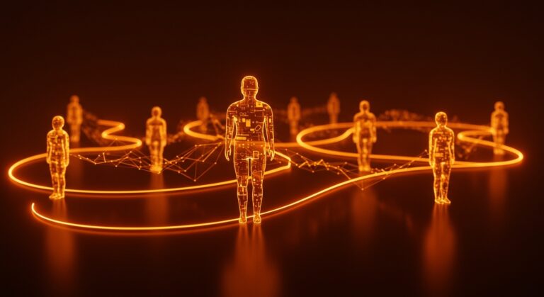 Concepto de IA agéntica y comercio autónomo impulsado por Amex Ventures en el sector fintech.