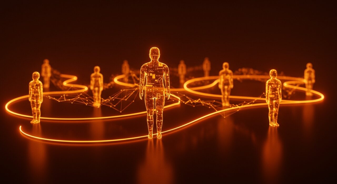 Concepto de IA agéntica y comercio autónomo impulsado por Amex Ventures en el sector fintech.