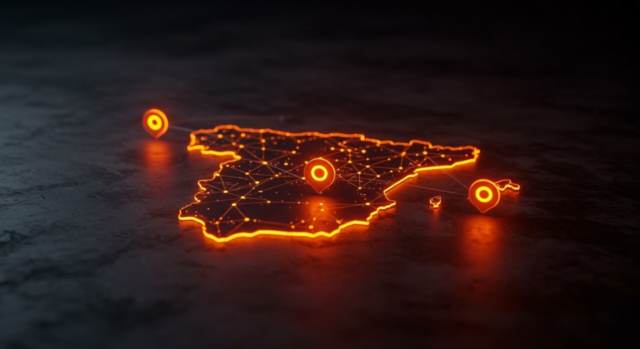 Mapa de distribución de licencias VTC en España y el dominio de grandes operadores como Moove Cars, Auro y Vecttor en el sector movilidad.