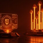Representación conceptual de crecimiento masivo en defense-tech, inspirada en la valuación de Anduril y el venture capital militar.