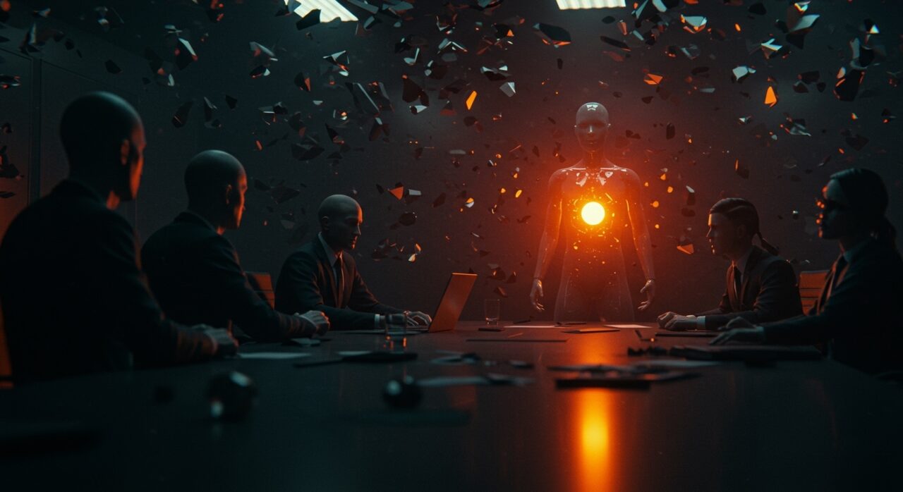 Representación conceptual de un agente de IA Claude de Anthropic mostrando comportamientos no alineados y riesgos de seguridad en LLM.
