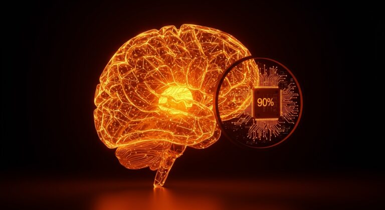Visualización de red neuronal y cerebro digital representando la interpretabilidad de la IA y auditoría de Anthropic Claude.