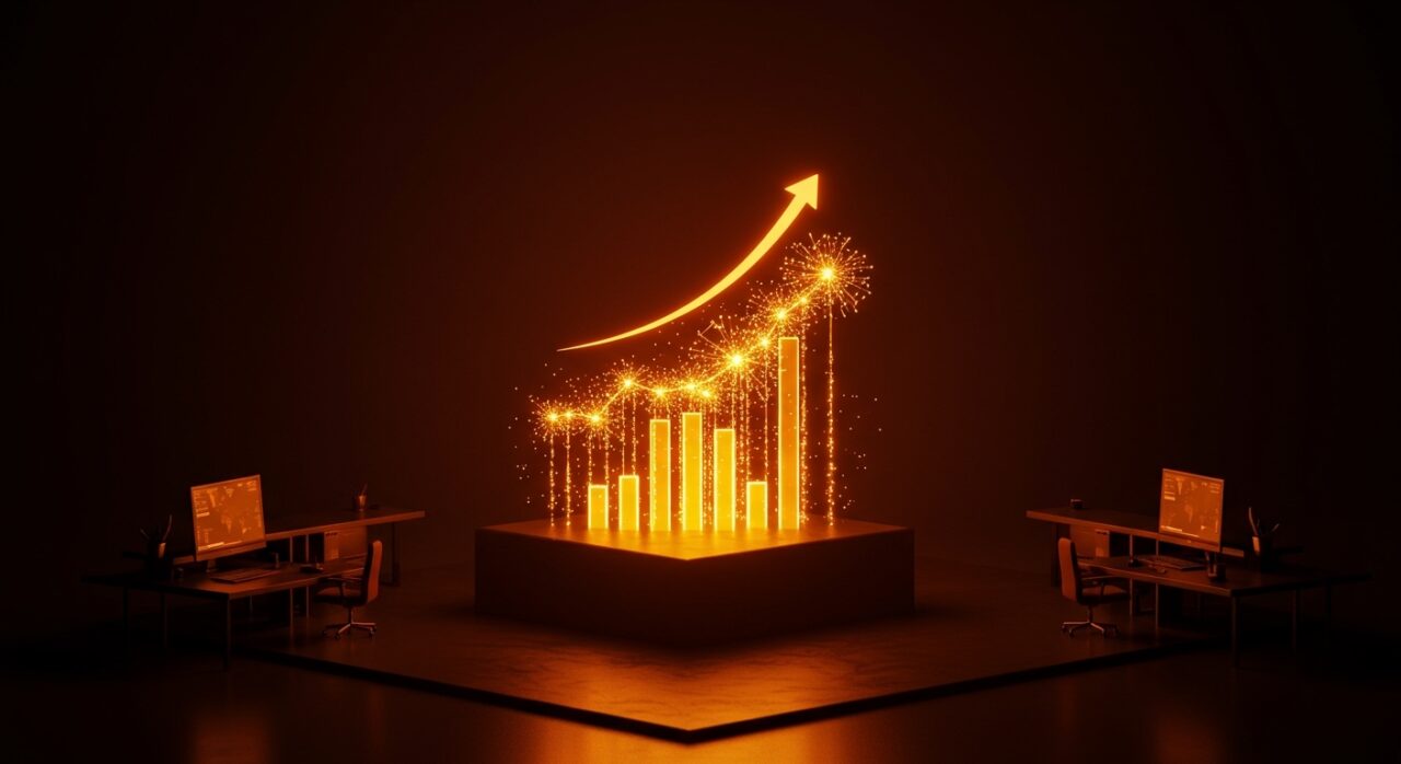 Gráfico financiero de IA proyectando rentabilidad y crecimiento de Anthropic en el ecosistema startup.