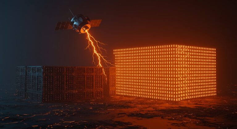 Infraestructura de GPUs masivas para Claude AI representando la alianza entre Anthropic y SpaceX para computación de alta escala.