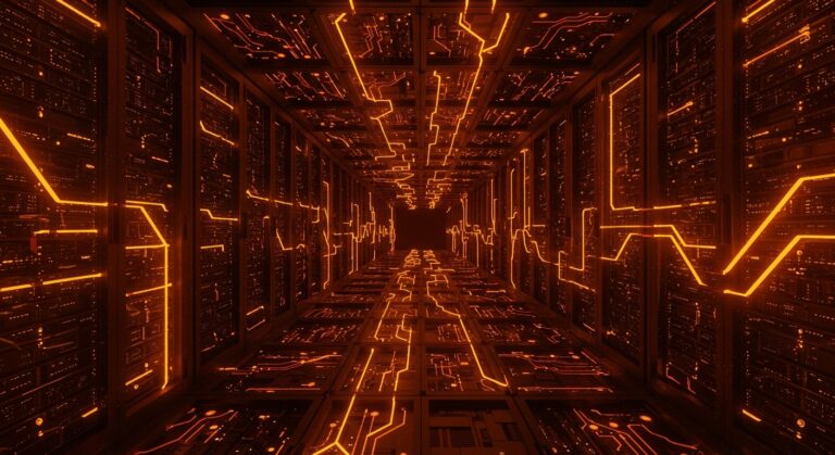Infraestructura masiva de GPUs Nvidia para Anthropic y SpaceX, representando el poder de cómputo y la escala de la IA generativa.
