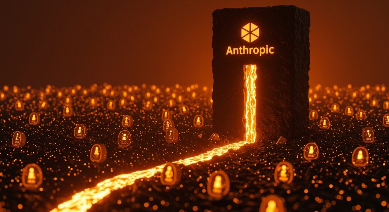 Representación visual de la valoración masiva de Anthropic y su impacto en el ecosistema de startups de IA.