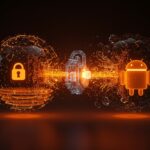 Representación visual de cifrado extremo a extremo E2EE entre ecosistemas Apple y Google para mensajería RCS, enfocada en privacidad tecnológica.
