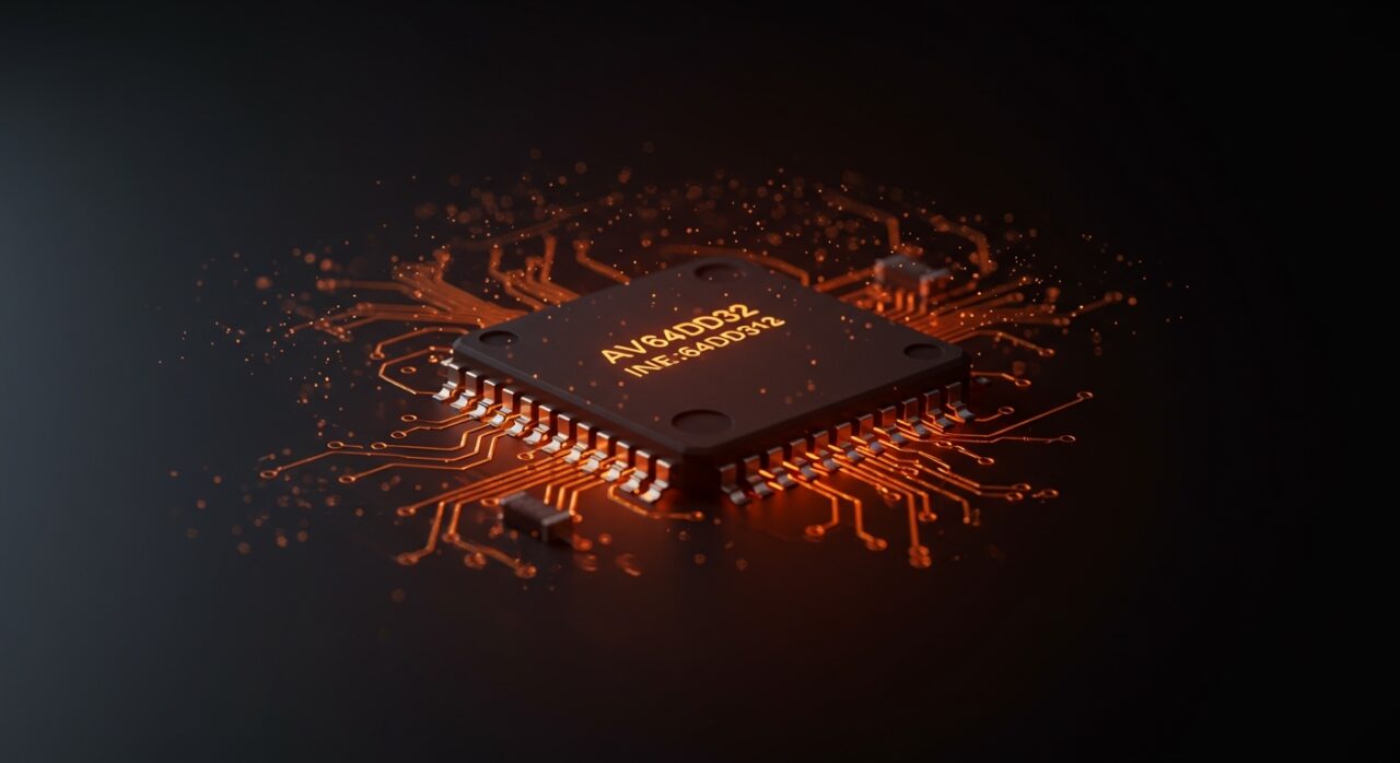 Microcontrolador AVR de bajo costo ejecutando un servidor web, representando la innovación en hardware IoT para startups.