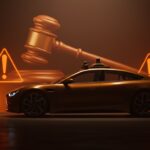 Vehículo autónomo en entorno regulatorio, representando la investigación de la NHTSA a Avride y la seguridad en movilidad tech.