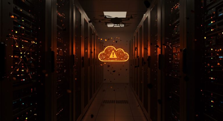 Infraestructura de centros de datos AWS bajo amenaza geopolítica, representando el riesgo tecnológico para startups.