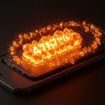 Representación conceptual de baterías de silicio-carbono en smartphones, simbolizando la innovación en densidad energética y hardware tech.