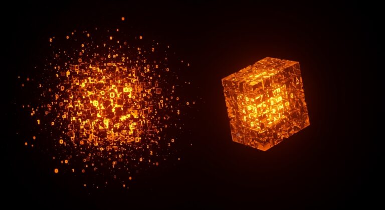 Representación visual del concepto de boolean blindness en programación, mostrando la transición de código confuso a una estructura limpia y mantenible.