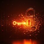 Representación visual de ciberseguridad en startups de IA, enfocada en la protección de API keys y prevención de brechas de datos.