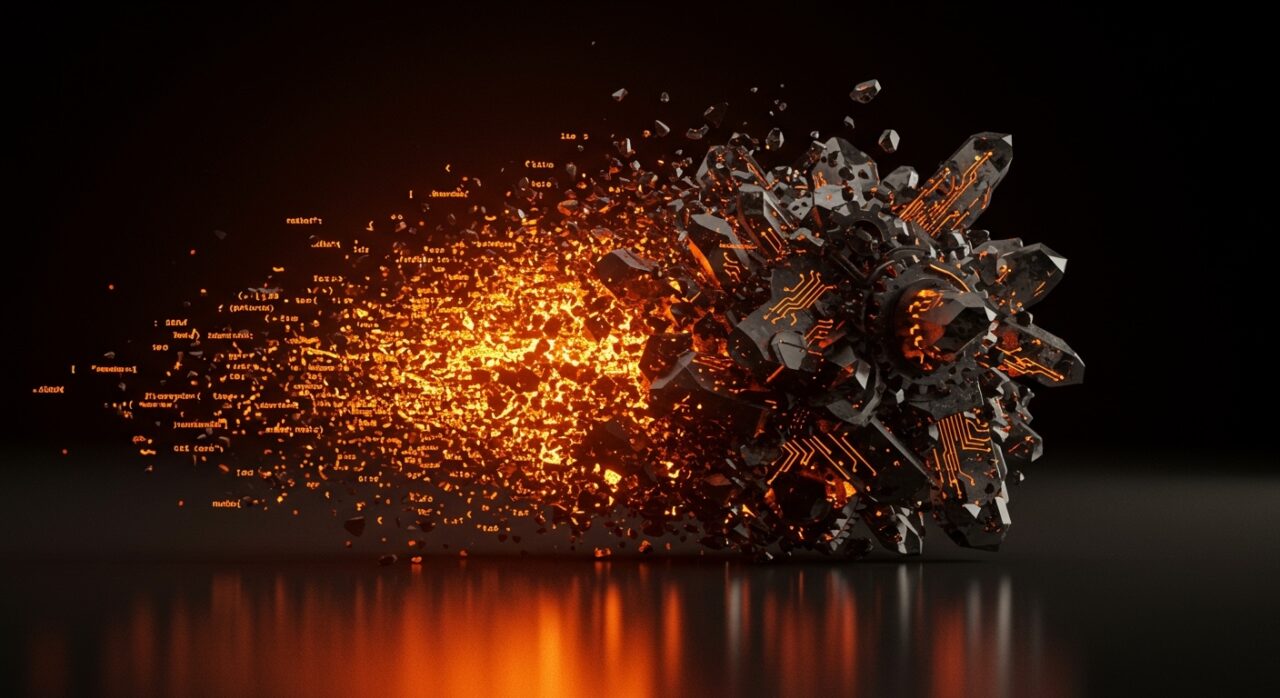 Representación visual de la migración de código de Bun a Rust, simbolizando la optimización de rendimiento y estabilidad para startups tecnológicas.