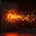 Representación visual de una brecha de seguridad de datos en un sistema LMS, simbolizando el ataque de ShinyHunters y la vulnerabilidad de SaaS EdTech.