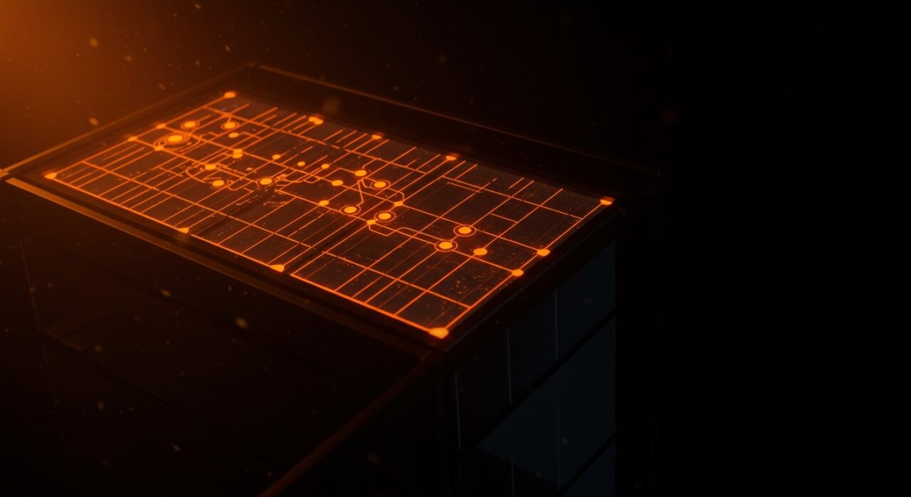 Célula solar transparente de perovskita aplicada en ventanas inteligentes para edificios sostenibles.