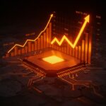 Gráfico financiero y chips de IA representando el exitoso debut bursátil de Cerebras y su impacto en el ecosistema de inversión deep tech.