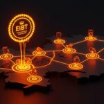 Símbolo de certificación tecnológica y crecimiento de startups en Murcia con elementos de innovación y subvenciones EIBT.