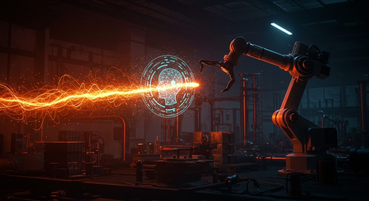 Representación visual de nearshoring en México con enfoque en industria 4.0 e IA industrial para startups B2B.