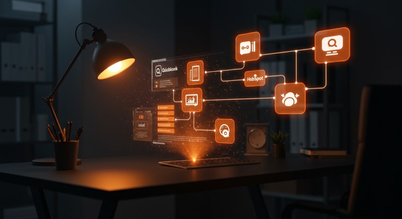 Representación visual de automatización con IA para pymes mediante flujos de trabajo agenticos de Claude y Anthropic.
