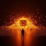Representación conceptual de la optimización de plantillas en SaaS mediante IA, contrastando la eficiencia operativa con el talento humano.