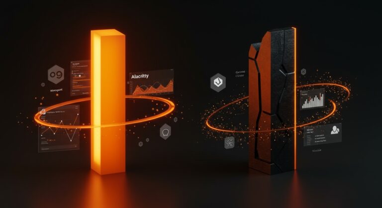 Comparativa de consumo de memoria RAM entre terminales Linux Alacritty y GNOME para optimización de desarrollo.