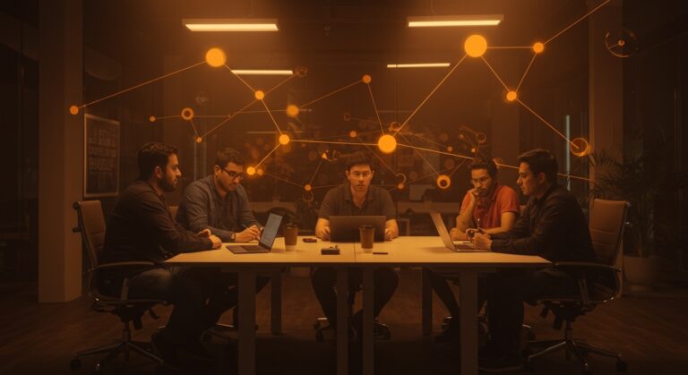 Comunidad de founders hispanos colaborando en el ecosistema startup tecnológico.