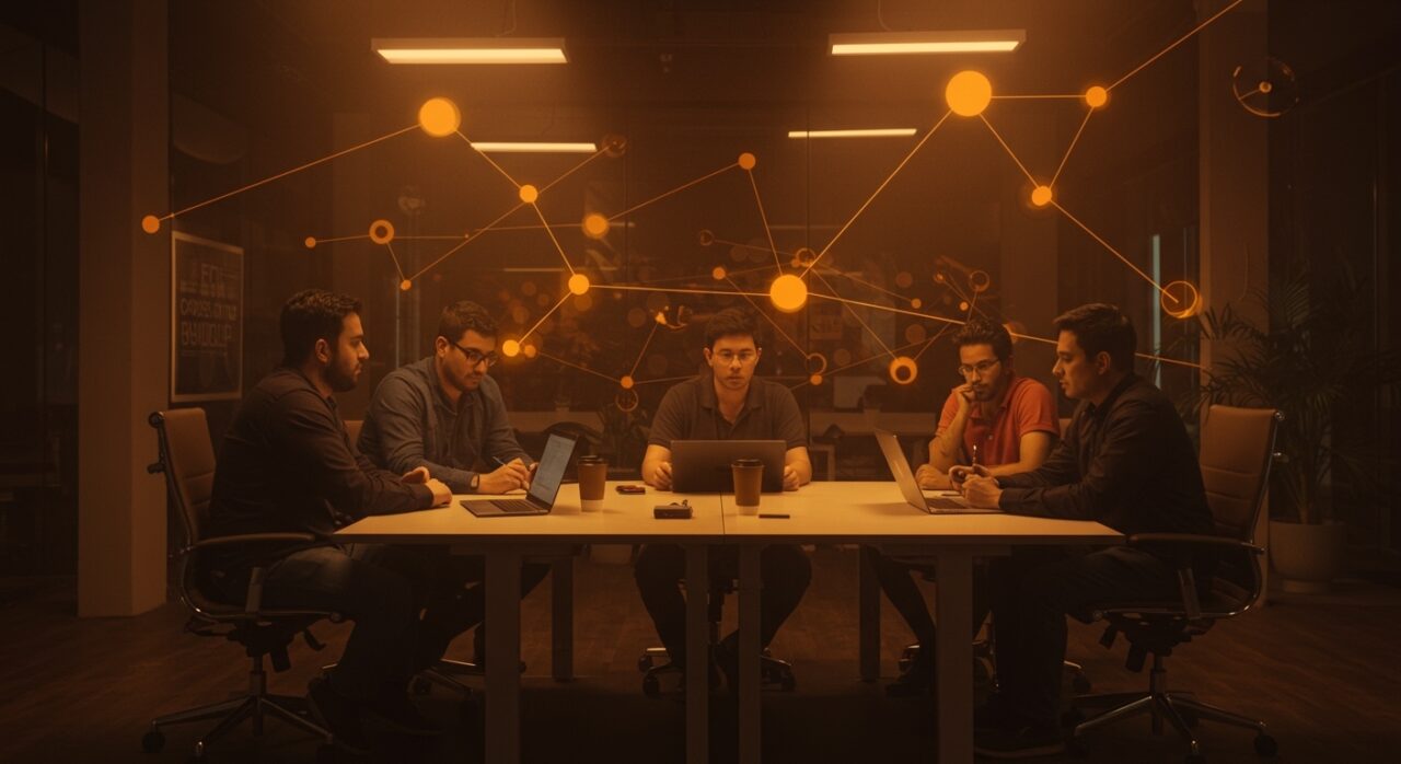 Comunidad de founders hispanos colaborando en el ecosistema startup tecnológico.