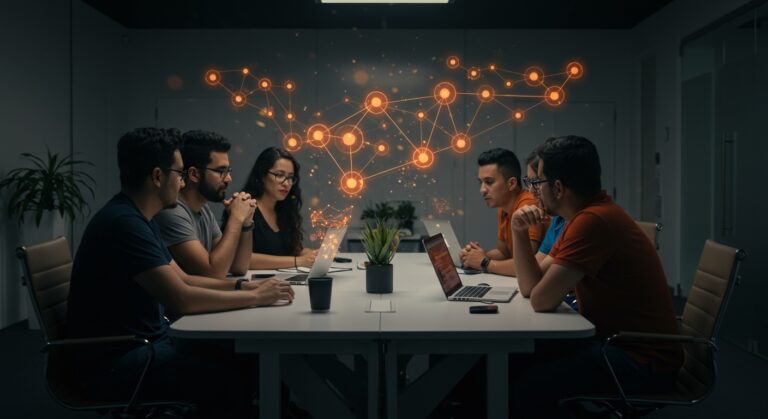 Comunidad de founders hispanos colaborando en el ecosistema startup tecnológico de Latinoamérica.