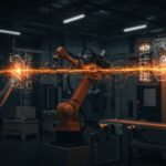 Representación visual de la Industria 5.0 y la IA aplicada a la manufactura avanzada para founders de startups.