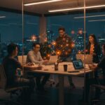 Founders hispanos colaborando en el ecosistema startup tech para generar contenido de valor.