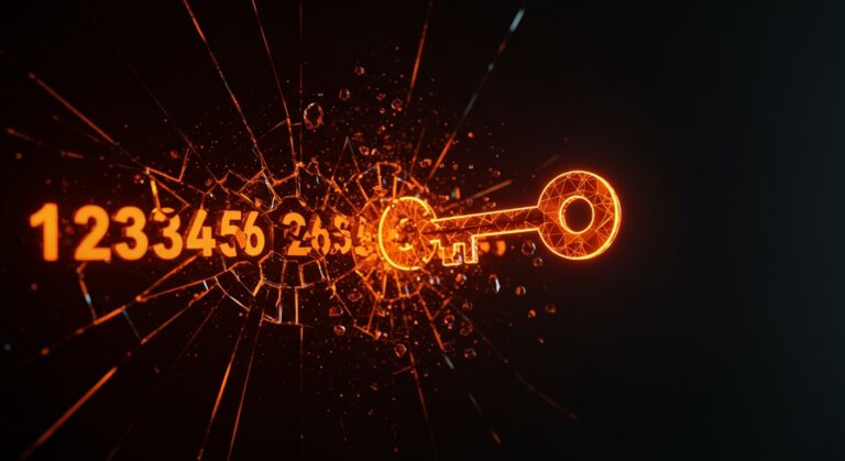 Representación conceptual de ciberseguridad para startups en España enfocada en la prevención de brechas de contraseñas y uso de passkeys.