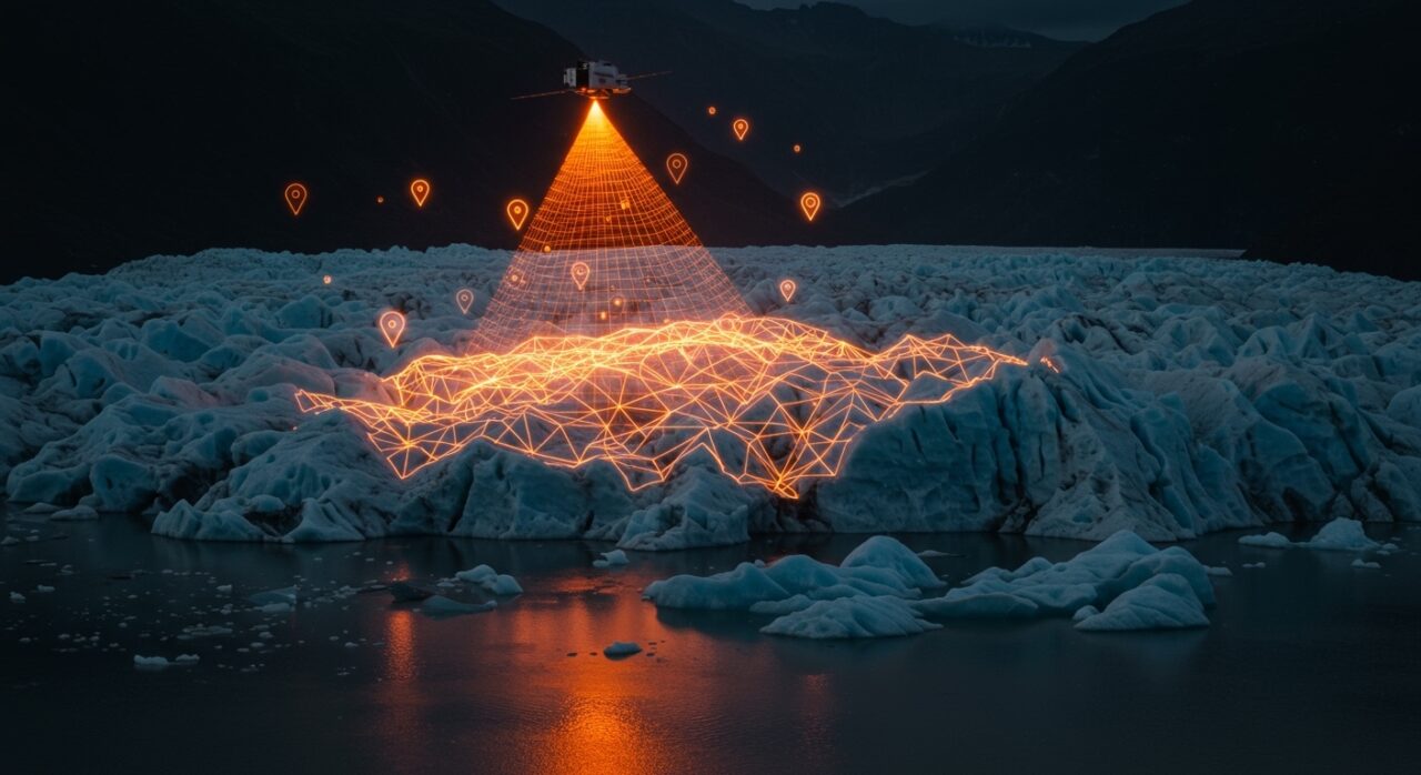 Satélites Copernicus monitoreando la pérdida de glaciares en Colombia, representando la oportunidad para startups de ClimateTech.