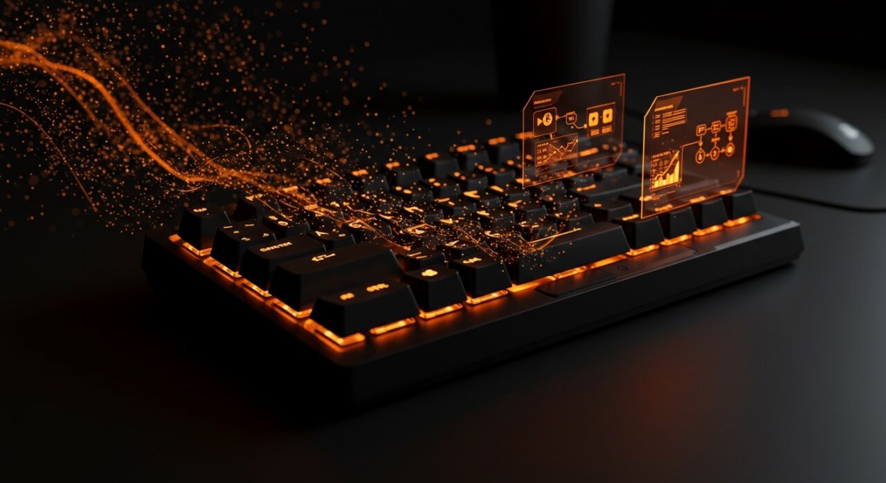 Teclado Corsair Galleon 100 SD para automatización y productividad de founders en su setup de trabajo.