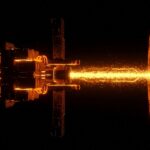 Representación futurista de centros de datos orbitales en el espacio, simbolizando la inversión en infraestructura de IA y deep tech de Cowboy Space.