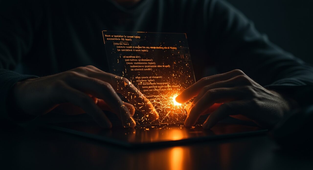 Desarrollador analizando código C++ con asistencia de IA para prevenir vulnerabilidades y errores críticos en software de alto rendimiento.