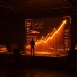 Representación visual de la eficiencia operativa y la automatización por IA en startups ante la tendencia de despidos tecnológicos.