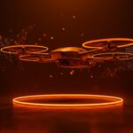 Drones autónomos con inteligencia artificial y visión artificial en un entorno de desarrollo tecnológico para startups.
