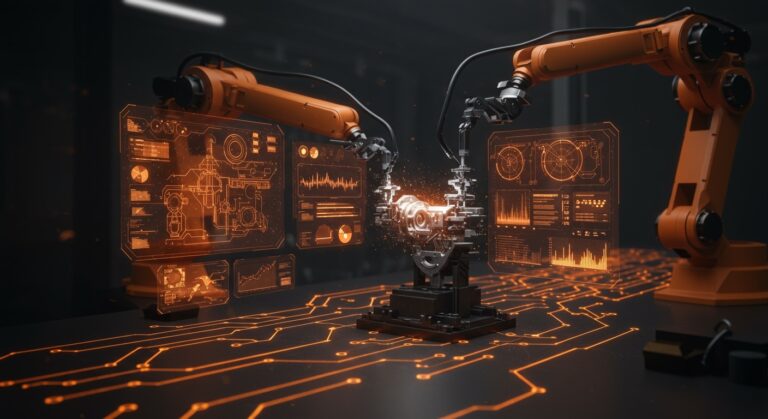 Representación de industria 4.0 y automatización industrial en FABTECH México 2026 para startups de manufactura avanzada.