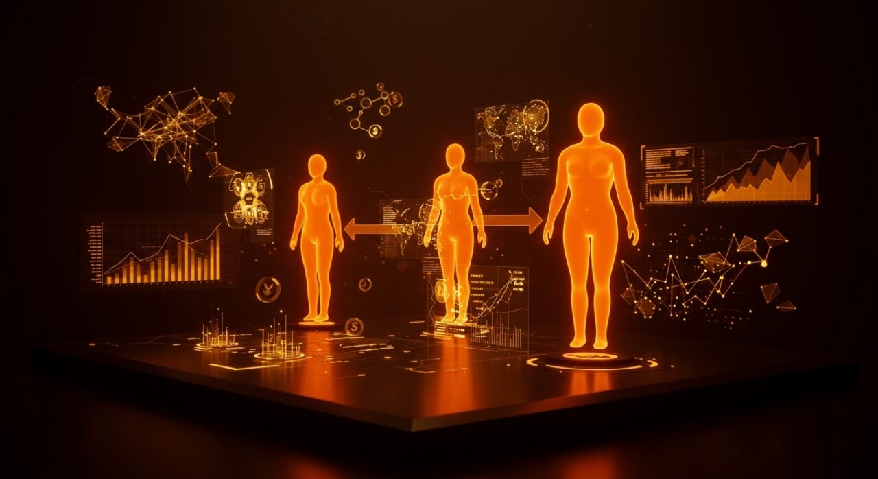 Representación visual de agentes de inteligencia artificial gestionando finanzas autónomas y flujos de capital para B2B SaaS.