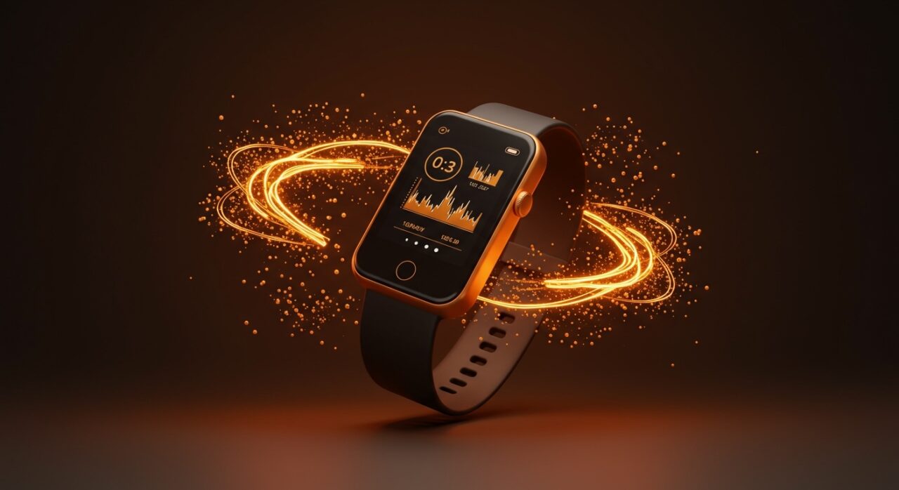Representación conceptual del Fitbit Air, wearable sin pantalla de Google con IA Gemini, simbolizando la tendencia de salud digital y modelos freemium.