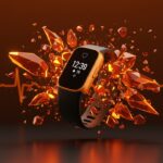 Dispositivo wearable Fitbit Air en entorno tecnológico, analizando la competencia y el impacto en el mercado healthtech.