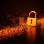 Concepto visual de encriptación de datos y ciberseguridad en Francia, representando la privacidad de la mensajería y la regulación tech europea.