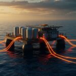 Plataforma OTEC de energía oceánica en Canarias, representando el futuro de las startups cleantech y renovables.