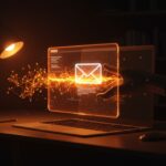 Representación visual de Gmail con Gemini integrando IA humanizada para productividad en startups.