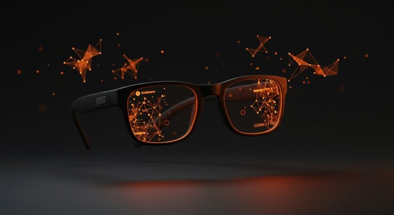 Gafas inteligentes con IA integrando Gemini 2.5 Pro, representando la nueva era de los wearables tecnológicos en el Google I/O 2026.
