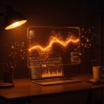Interfaz futurista de Google Pics integrando IA generativa en el ecosistema de trabajo de startups para diseño y productividad.